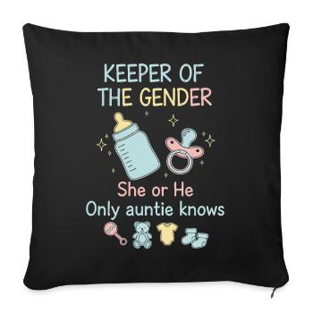 Gender Reveal Keeper Of The Gender She Or He - Sofa pillowcase 17,3'' x 17,3'' (45 x 45 cm) - black - Front