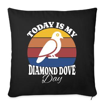 Diamanttaube Diamond Dove - Sofakissenbezug 45 x 45 cm - Schwarz - Vorne
