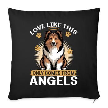 Shetland Sheepdog Sheltie Dog Breed - Sofa pillowcase 17,3'' x 17,3'' (45 x 45 cm) - black - Front