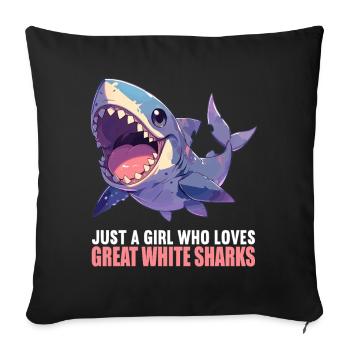 Great White Shark Great White Shark - Sofa pillowcase 17,3'' x 17,3'' (45 x 45 cm) - black - Front