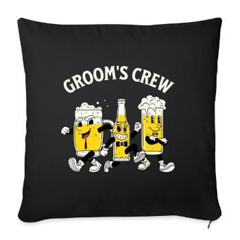Bräutigam Crew Retro Bier - Sofakissenbezug 45 x 45 cm - Schwarz - Vorne