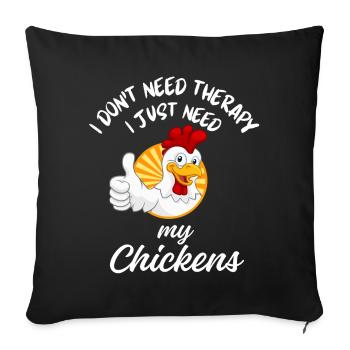 Humour animalier de la poulailler - Housse de coussin décorative 45 x 45 cm - noir - Devant