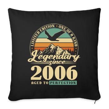 Gift, né en 2006, 20e anniversaire, 20 ans - Housse de coussin décorative 45 x 45 cm - noir - Devant