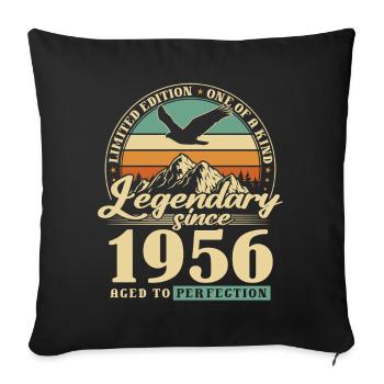 Gift, born in 1956, 70th birthday, 70 years - Sofa pillowcase 17,3'' x 17,3'' (45 x 45 cm) - black - Front