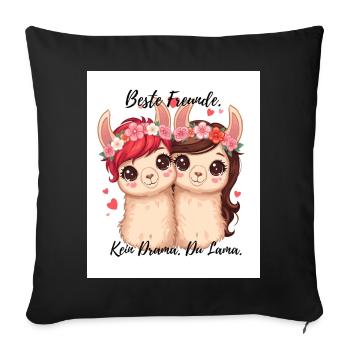 Beste_Freunde - Sofakissenbezug 45 x 45 cm - Schwarz - Vorne