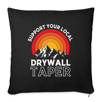 Construction site drywall assembly fitter - Sofa pillowcase 17,3'' x 17,3'' (45 x 45 cm) - black - Front