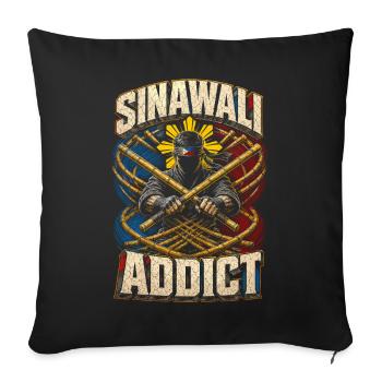Escrima Arnis Kampfsport Sinawali - Sofakissenbezug 45 x 45 cm - Schwarz - Vorne