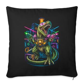 Laser Tag Dinosaure - Housse de coussin décorative 45 x 45 cm - noir - Devant