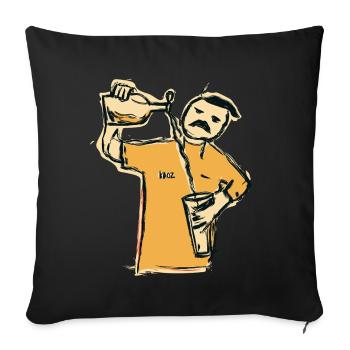 Sketchy Bartender Pouring Beer - Sofa pillowcase 17,3'' x 17,3'' (45 x 45 cm) - black - Front