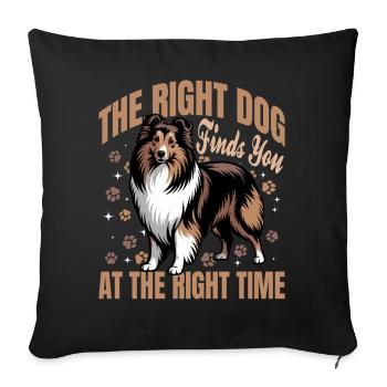 Shetland Sheepdog Sheltie Dog Breed - Sofa pillowcase 17,3'' x 17,3'' (45 x 45 cm) - black - Front