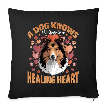 Shetland Sheepdog Sheltie Dog Breed - Sofa pillowcase 17,3'' x 17,3'' (45 x 45 cm) - black - Front