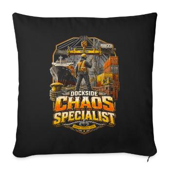 Hafenarbeiter Dockside Chaos Specialist - Sofa pillowcase 17,3'' x 17,3'' (45 x 45 cm) - black - Front