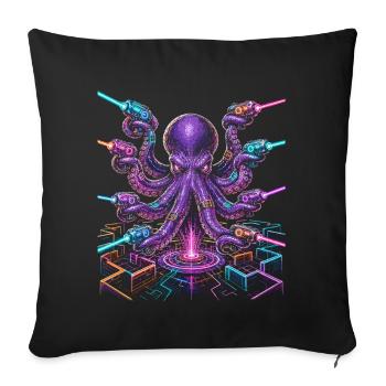 Laser Tag OKtopus - Housse de coussin décorative 45 x 45 cm - noir - Devant