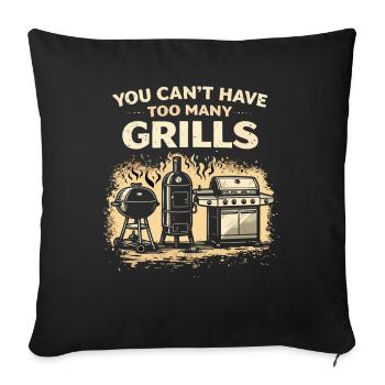 Too Many Grills BBQ Party Design - Sofa pillowcase 17,3'' x 17,3'' (45 x 45 cm) - black - Front