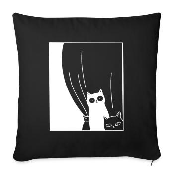 Black and White Cats - Sofa pillowcase 17,3'' x 17,3'' (45 x 45 cm) - black - Front