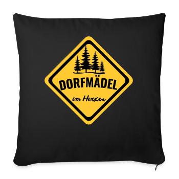 Dorfmädel im Herzen - Sofakissenbezug 45 x 45 cm - Schwarz - Vorne