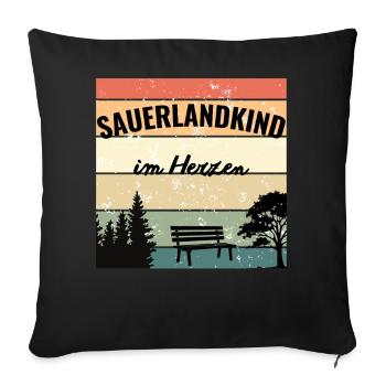 Sauerlandkind im Herzen - Sofakissenbezug 45 x 45 cm - Schwarz - Vorne
