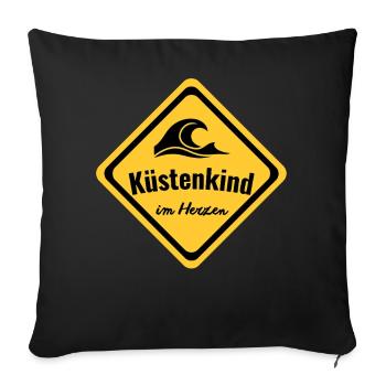 Küstenkind im Herzen - Sofakissenbezug 45 x 45 cm - Schwarz - Vorne