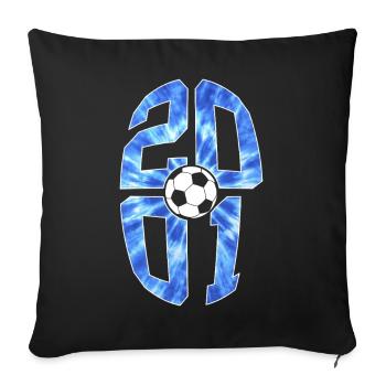 25 YEARS BORN 2001 FOOTBALL 25TH BIRTHDAY - Sofa pillowcase 17,3'' x 17,3'' (45 x 45 cm) - black - Front