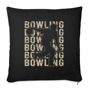 Bowling Skittles Retro Graphic - Sofa pillowcase 17,3'' x 17,3'' (45 x 45 cm) - black - Front