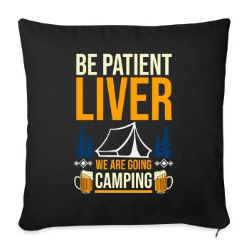 Camping, Vie de campement Vie de campement dans la forêt - Housse de coussin décorative 45 x 45 cm - noir - Devant