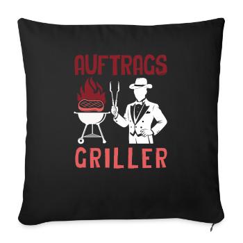 Auftragsgriller Lustiger Grillmeister Mafia BBQ - Sofakissenbezug 45 x 45 cm - Schwarz - Vorne