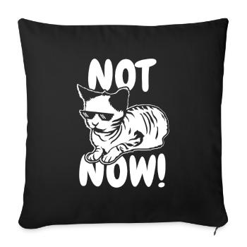 Drôle de discours drôle sur le propriétaire de chat - Housse de coussin décorative 45 x 45 cm - noir - Devant