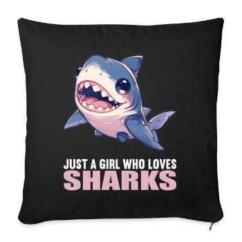 Sharks Shark - Sofa pillowcase 17,3'' x 17,3'' (45 x 45 cm) - black - Front
