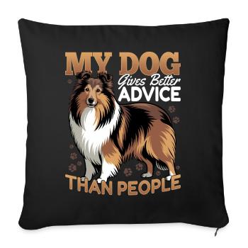 Shetland Sheepdog Sheltie Dog Breed - Sofa pillowcase 17,3'' x 17,3'' (45 x 45 cm) - black - Front