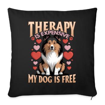 Shetland Sheepdog Sheltie Dog Breed - Sofa pillowcase 17,3'' x 17,3'' (45 x 45 cm) - black - Front