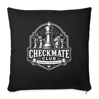 Schach Checkmate Club Motiv - Sofakissenbezug 45 x 45 cm - Schwarz - Vorne