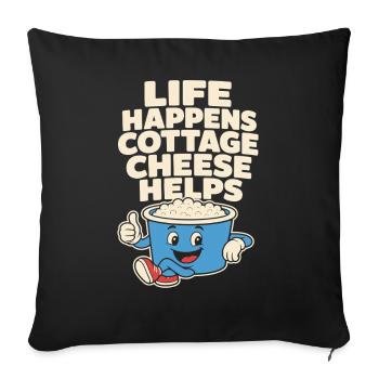 High-protein snack gift for foodies - Sofa pillowcase 17,3'' x 17,3'' (45 x 45 cm) - black - Front