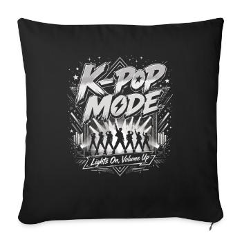 Motif de concert de mode K-Pop - Housse de coussin décorative 45 x 45 cm - noir - Devant