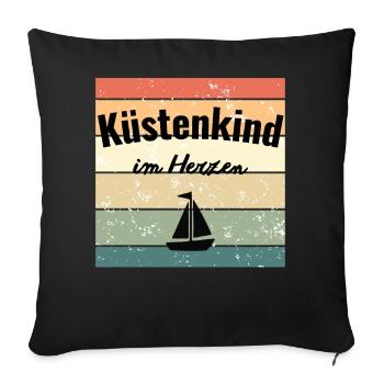 Küstenkind im Herzen Vintage - Sofakissenbezug 45 x 45 cm - Schwarz - Vorne