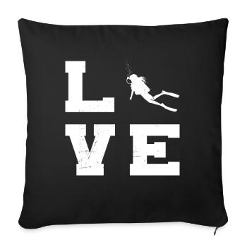 Idée cadeau de plongée sous-marine pour des aventures sous-marines - Housse de coussin décorative 45 x 45 cm - noir - Devant