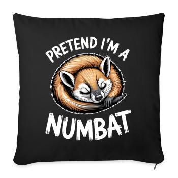 Dictons Numbat Numbat Drôle Drôle de Numbat Cadeau - Housse de coussin décorative 45 x 45 cm - noir - Devant