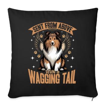 Shetland Sheepdog Sheltie Dog Breed - Sofa pillowcase 17,3'' x 17,3'' (45 x 45 cm) - black - Front