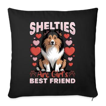 Shetland Sheepdog Sheltie Dog Breed - Sofa pillowcase 17,3'' x 17,3'' (45 x 45 cm) - black - Front