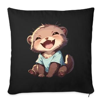 Nerze Nerz - Sofakissenbezug 45 x 45 cm - Schwarz - Vorne