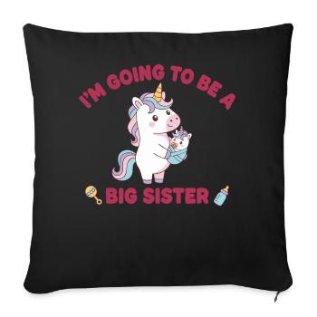 Gender Reveal Im Going To Be A Big Sister - Sofa pillowcase 17,3'' x 17,3'' (45 x 45 cm) - black - Front