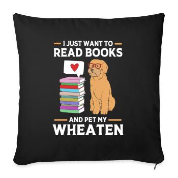 Wheaten Terrier Chien - Housse de coussin décorative 45 x 45 cm - noir - Devant