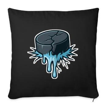 Cracking Hockey Puck Graphic - Sofa pillowcase 17,3'' x 17,3'' (45 x 45 cm) - black - Front