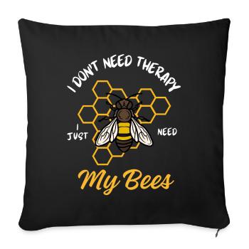Bee Therapy Honeybee Beekeeper - Sofa pillowcase 17,3'' x 17,3'' (45 x 45 cm) - black - Front