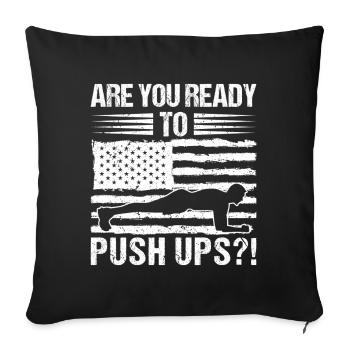 Gym Junkies Ready To Push Ups Calisthenics Fitness - Sofakissenbezug 45 x 45 cm - Schwarz - Vorne