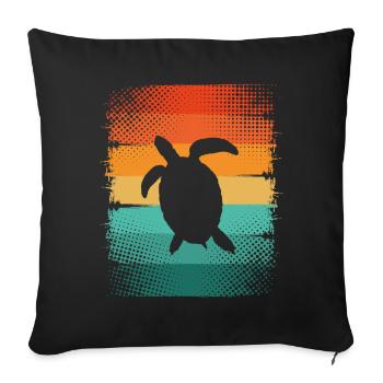 Tortue - Housse de coussin décorative 45 x 45 cm - noir - Devant
