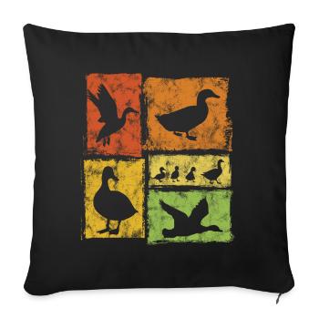 Duck Perspectives - Retro Graphic - Sofa pillowcase 17,3'' x 17,3'' (45 x 45 cm) - black - Front