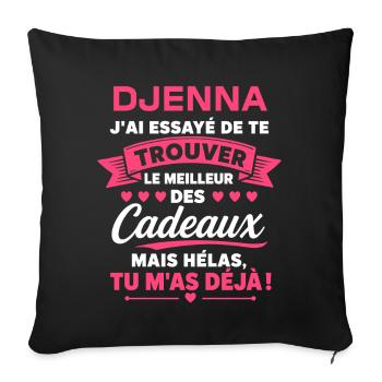 DJENNA - Housse de coussin décorative 45 x 45 cm - noir - Devant