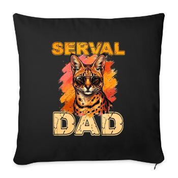 Serval Father Sunglasses Design - Sofa pillowcase 17,3'' x 17,3'' (45 x 45 cm) - black - Front