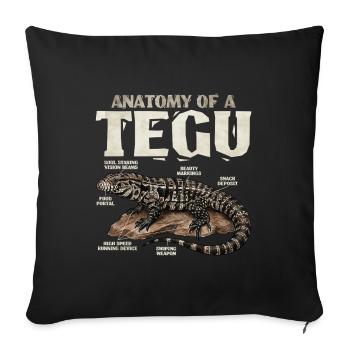 Die Anatomie eines Tegus - Sofakissenbezug 45 x 45 cm - Schwarz - Vorne