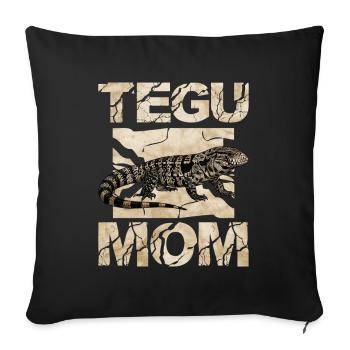 Tegu Mama Iguane Vintage - Housse de coussin décorative 45 x 45 cm - noir - Devant